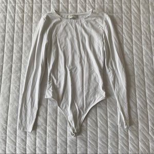 Aritzia S White Long Sleeved Bodysuit